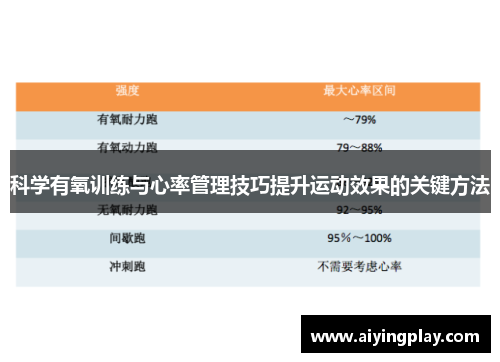 科学有氧训练与心率管理技巧提升运动效果的关键方法